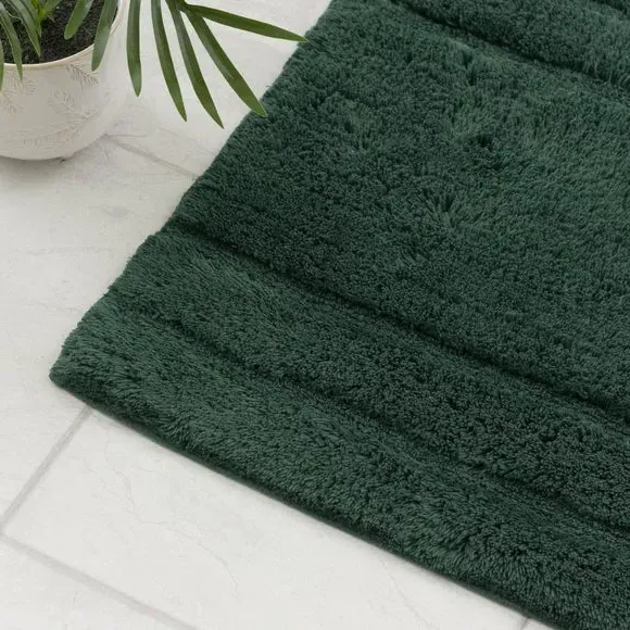 Textured Stripe Shower Mat - Forest, Cotton