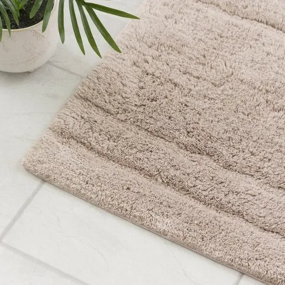 Textured Stripe Shower Mat - Mushroom, Cotton