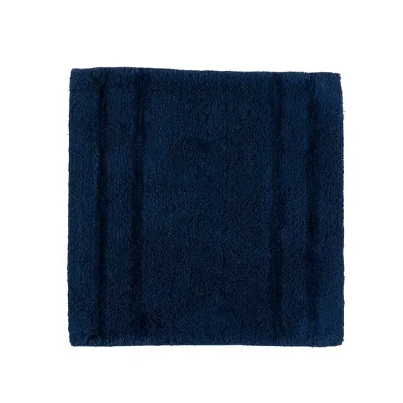 Textured Stripe Shower Mat - Navy, Cotton