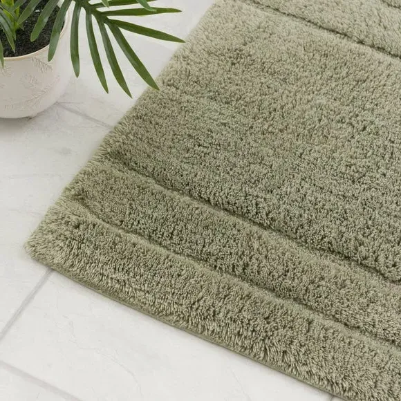 Textured Stripe Shower Mat - Sage, Cotton