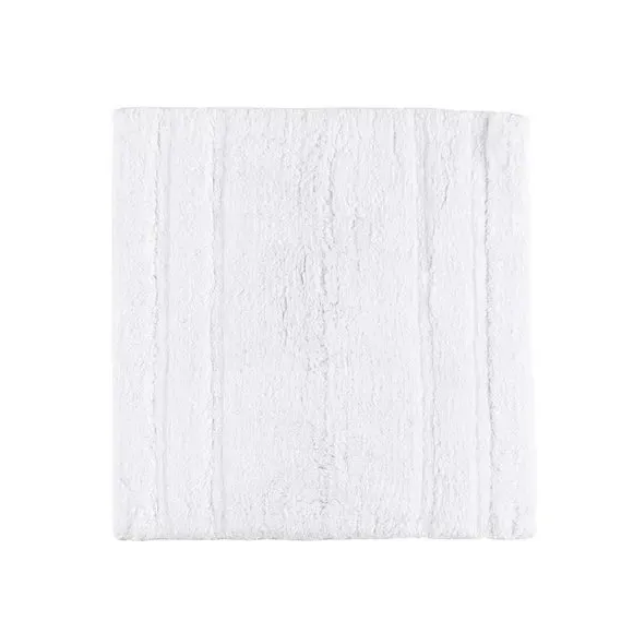 Textured Stripe Shower Mat - White, Cotton