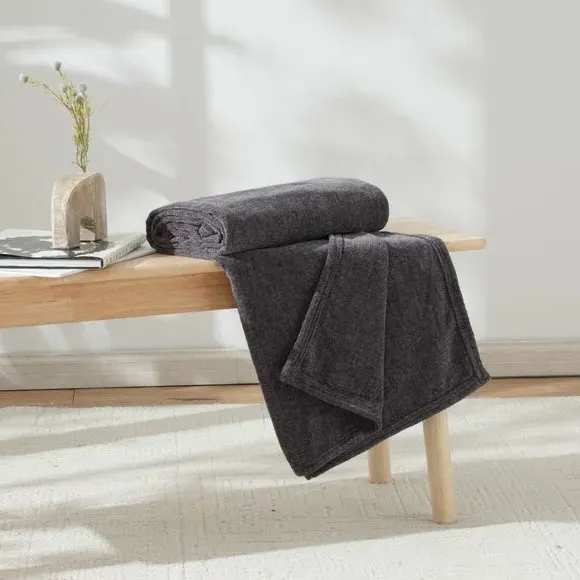 Textured Throw Blanket - Charcoal, Chenille image
