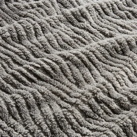 Textured Throw Blanket - Charcoal, Fleece
