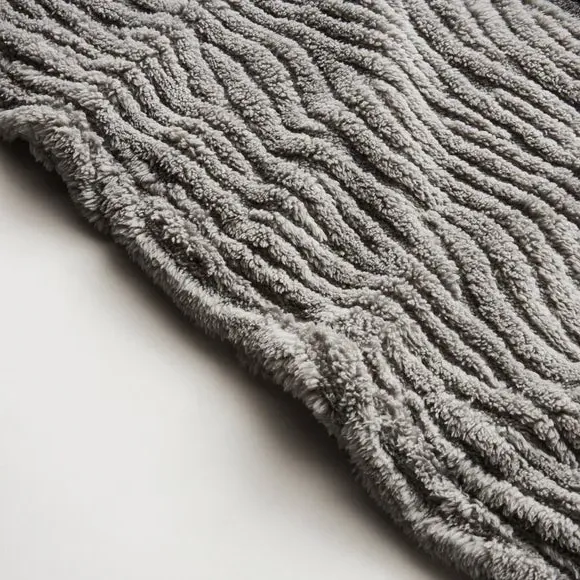 Textured Throw Blanket - Charcoal, Fleece