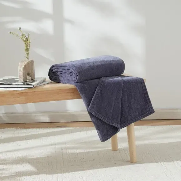 Textured Throw Blanket - Mauve, Chenille