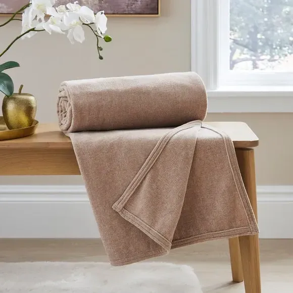 Textured Throw Blanket - Pebble, Chenille