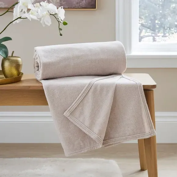Textured Throw Blanket - Sandstone, Chenille