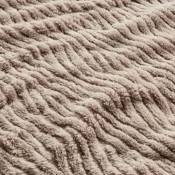 Textured Throw Blanket - Taupe, Fleece