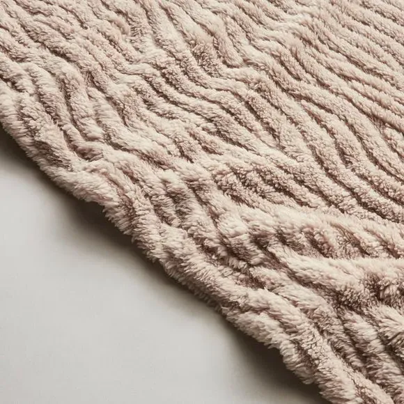 Textured Throw Blanket - Taupe, Fleece
