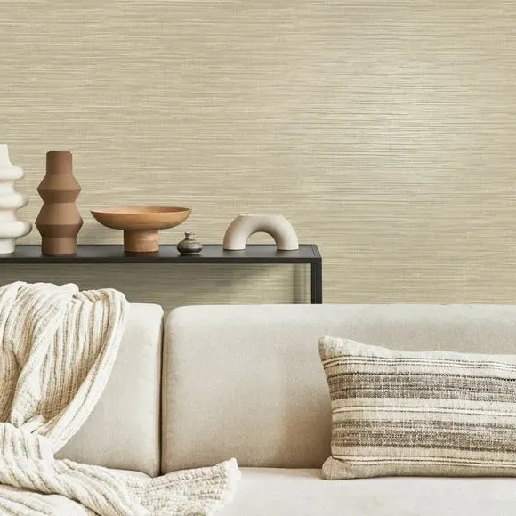 Textured Wallpaper - Gold, Grasscloth