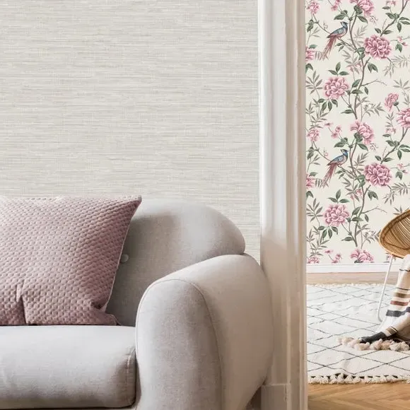 Textured Wallpaper with Fabric Effect - Natural