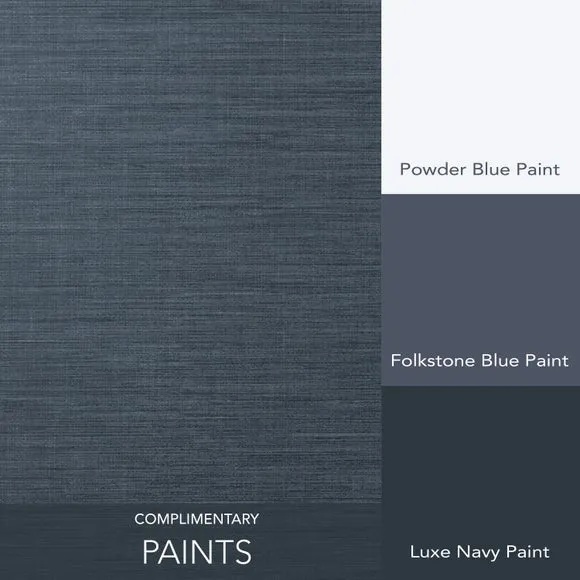 Textured Wallpaper with Fabric Effect - Navy