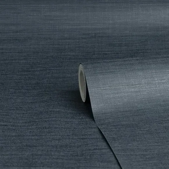 Textured Wallpaper with Fabric Effect - Navy