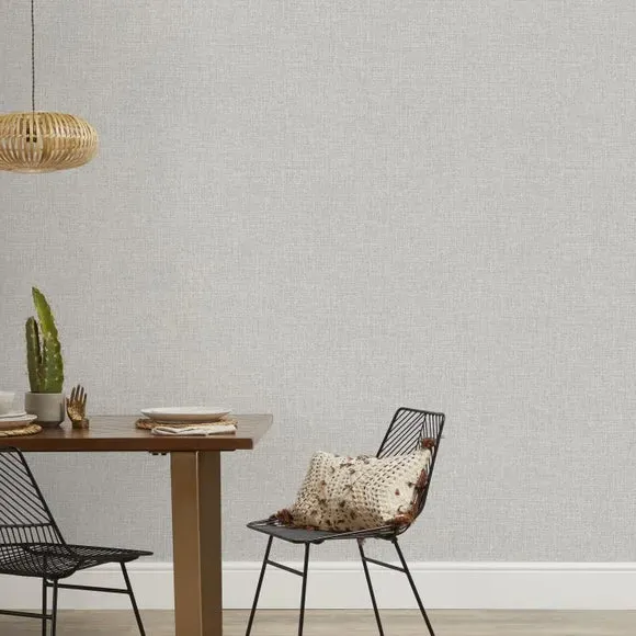 Textured Wallpaper with Matt Finish - Grey
