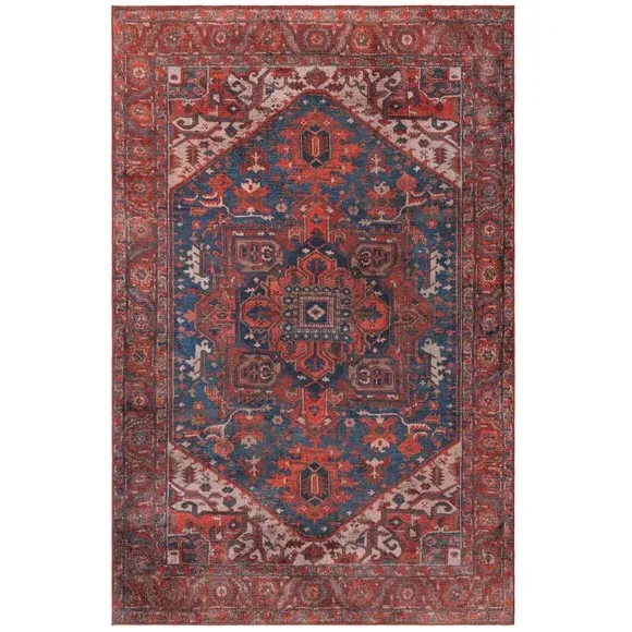 Textured Washable Rug - Red