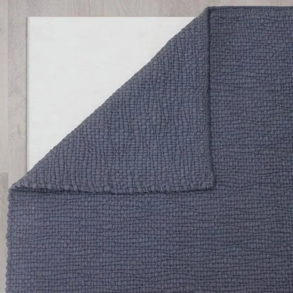 Textured Weave Rug - Blue, Wool