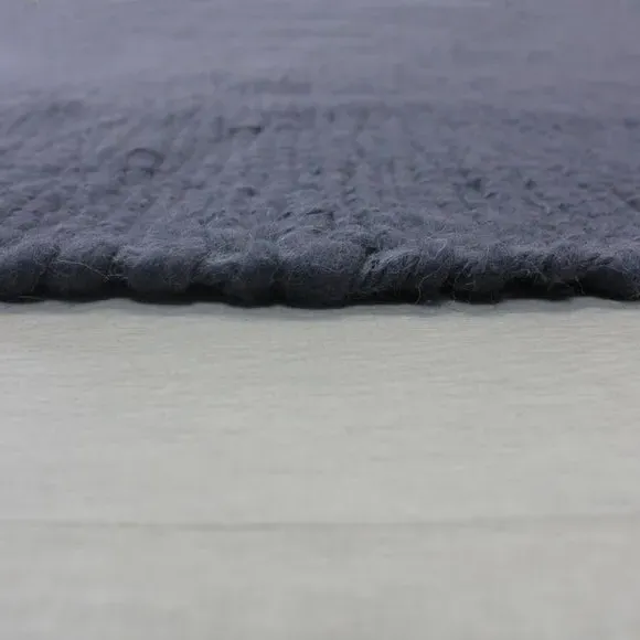 Textured Weave Rug - Blue, Wool