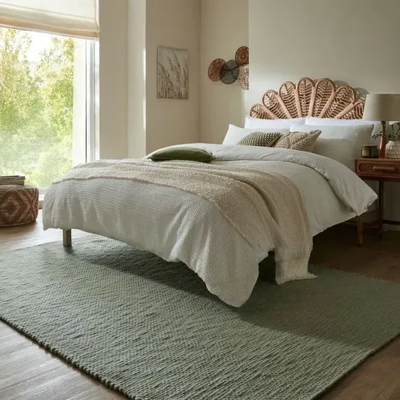 Textured Weave Rug - Sage, Wool