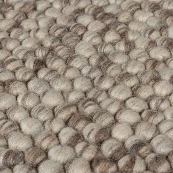 Textured Wool Rug - Dark Natural