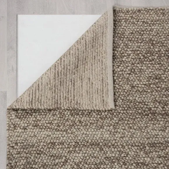 Textured Wool Rug - Dark Natural