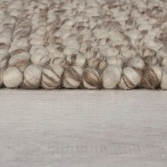 Textured Wool Rug - Dark Natural