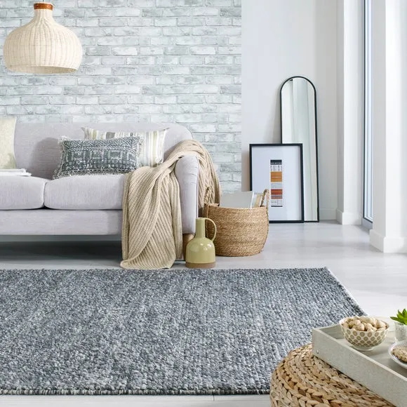 Textured Wool Rug - Grey, Wool Blend image
