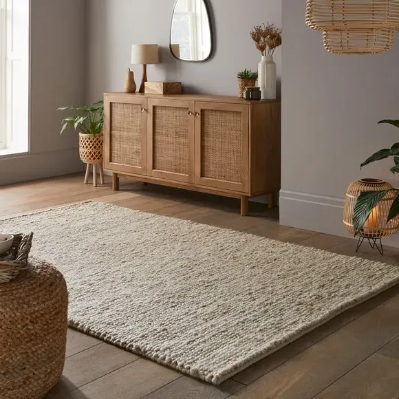 Textured Wool Rug - Natural image