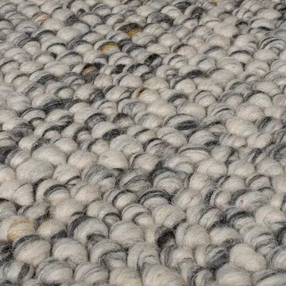 Textured Wool Rug - Pebble Monochrome