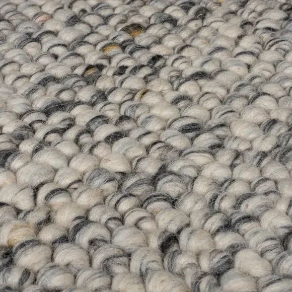 Textured Wool Rug - Pebble Monochrome