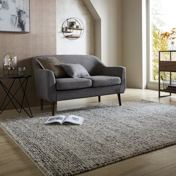 Textured Wool Rug - Pebble Monochrome