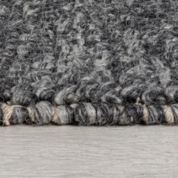 Textured Wool Runner - Grey, Wool Blend