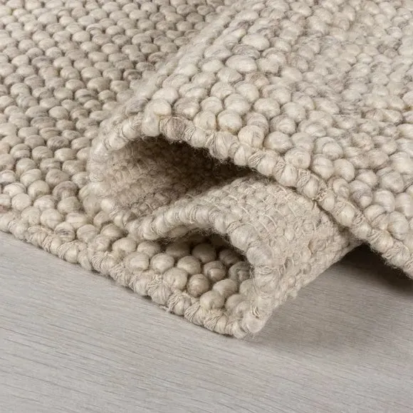 Textured Wool Runner - Natural, Wool Blend