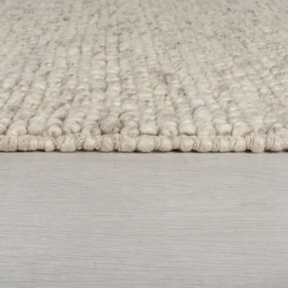 Textured Wool Runner - Natural, Wool Blend