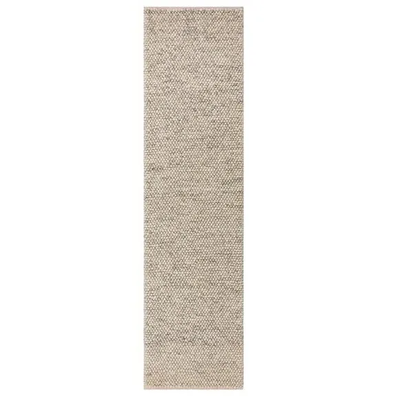 Textured Wool Runner - Natural, Wool Blend