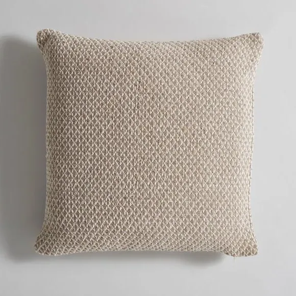 Textured Woven Cushion - Pebble, Cotton Blend