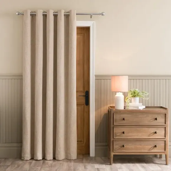 Thermal Door Curtain with Eyelets - Dark Sand