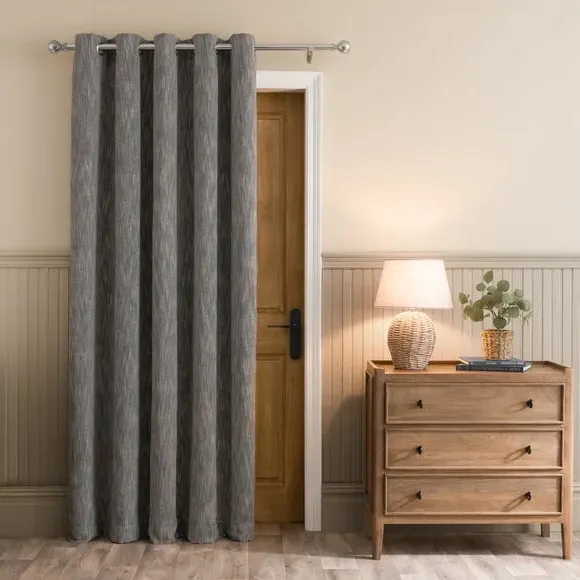 Thermal Door Curtain with Eyelets - Monochrome