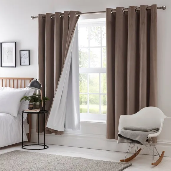 Thermal Eyelet Curtain Linings - Ivory