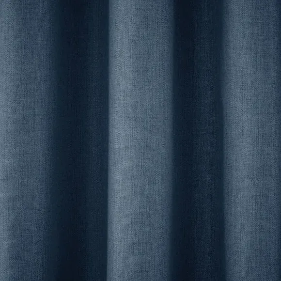 Thermal Eyelet Curtains - Blue, Matt Fabric