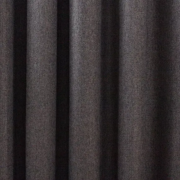 Thermal Eyelet Curtains - Charcoal, Matt Fabric