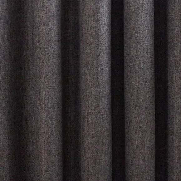 Thermal Eyelet Curtains - Charcoal, Matt Fabric