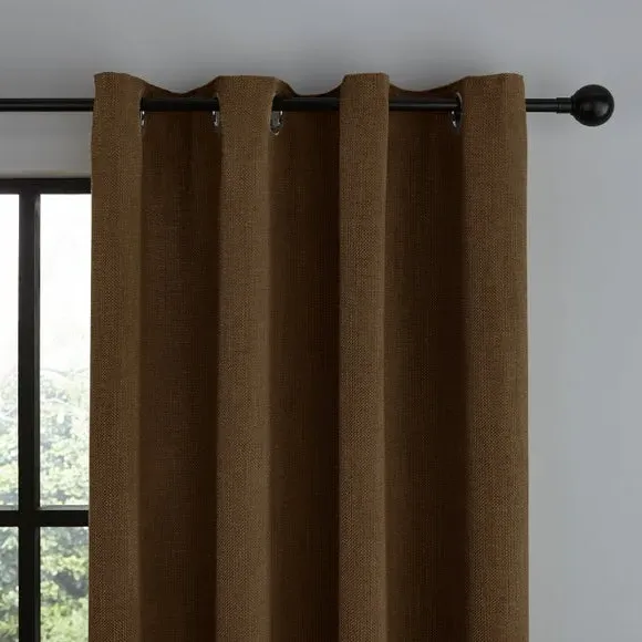 Thermal Eyelet Curtains - Chestnut, Chenille
