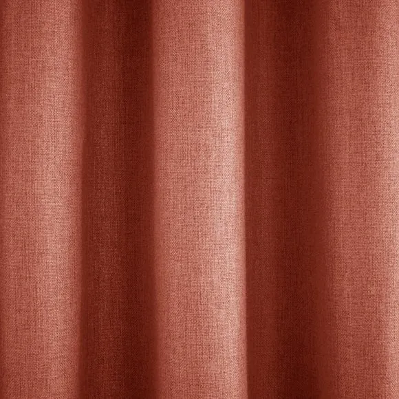 Thermal Eyelet Curtains - Coral, Matt Fabric