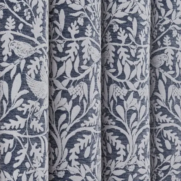 Thermal Eyelet Curtains - Denim, Chenille