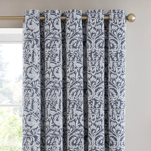 Thermal Eyelet Curtains - Denim, Chenille image