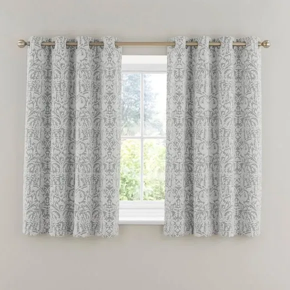 Thermal Eyelet Curtains - Grey, Chenille