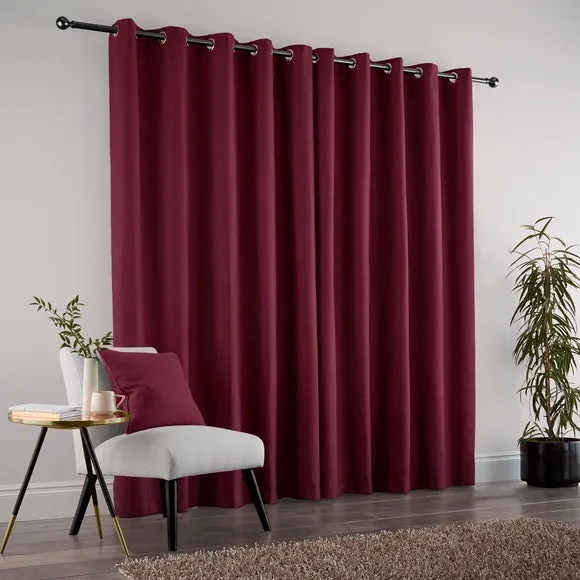 Thermal Eyelet Curtains - Magenta, Matt Fabric