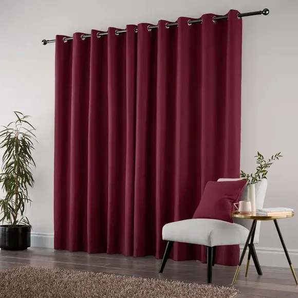 Thermal Eyelet Curtains - Magenta, Matt Fabric
