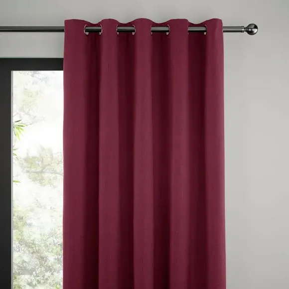 Thermal Eyelet Curtains - Magenta, Matt Fabric