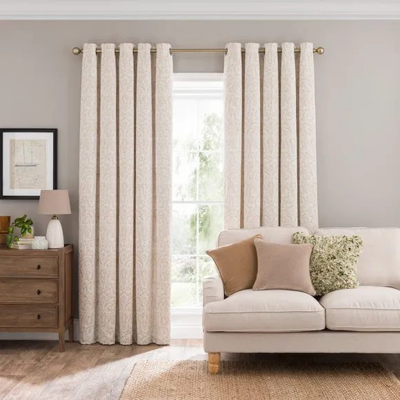 Thermal Eyelet Curtains - Natural, Chenille